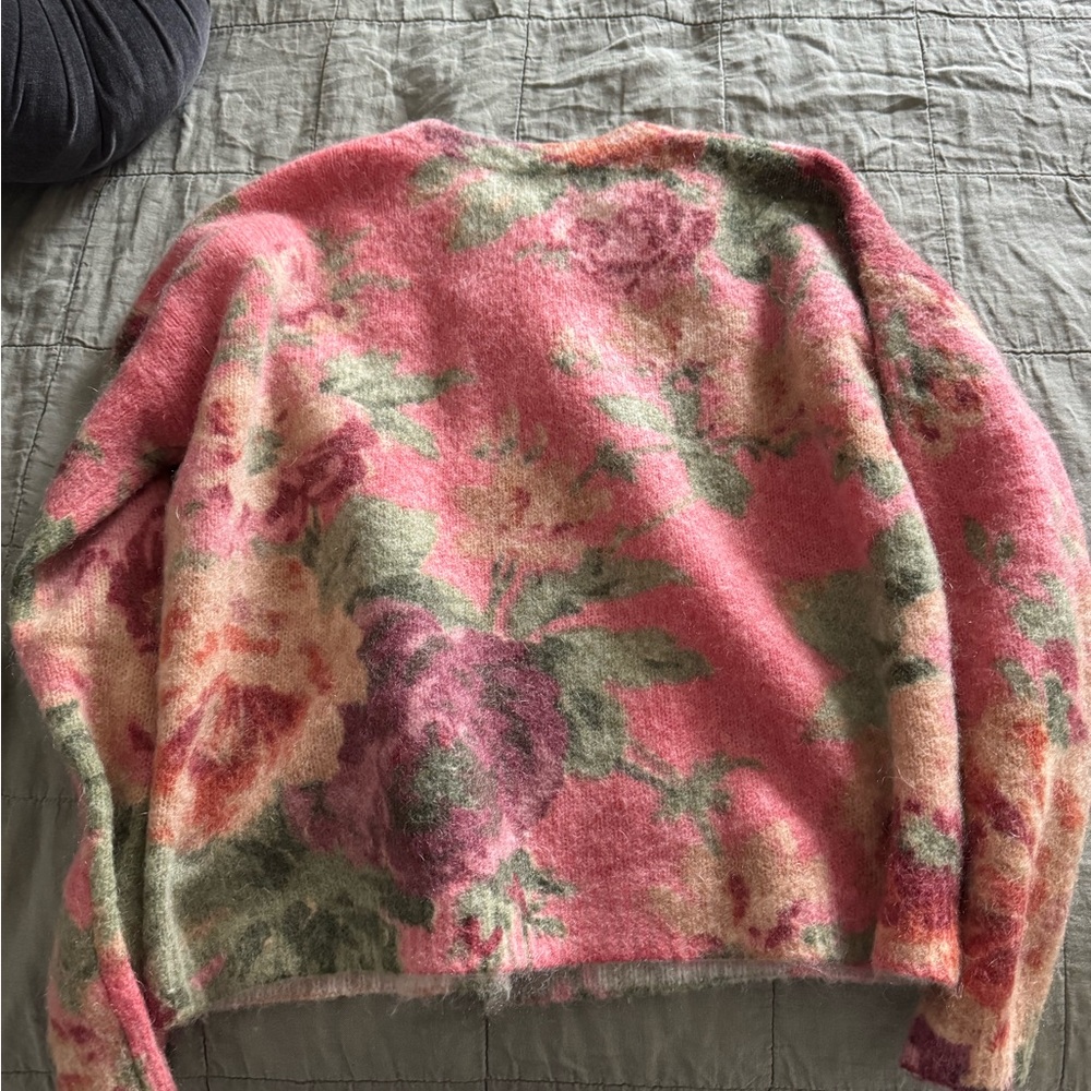 Sezane Floral Multicolor Sweater